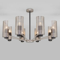 Eurosvet св-к потолоч. E14 8x60 Вт 800х800х450 металл никель Grino 70139/8 a057948