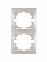 Lezard Мира рамка 2 мест. (б/вст, вертик.) перламутр (PC) 701-3000-152