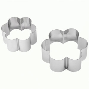 Форма д/выпечки нерж.сталь цветок набор 2шт, 8*7,5/10*9см, h=4см TORTA 108350 Mallony