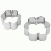 Форма д/выпечки нерж.сталь цветок набор 2шт, 8*7,5/10*9см, h=4см TORTA 108350 Mallony