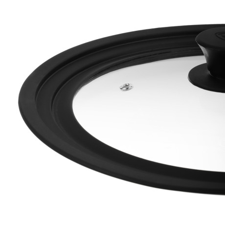 SATOSHI Крышка универсальная стекло/силикон с ручкой, 24-26-28см