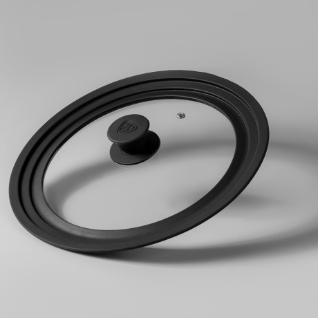 SATOSHI Крышка универсальная стекло/силикон с ручкой, 24-26-28см