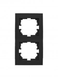 Lezard RAIN рамка СУ 2 мест. верт. с вст. цв. черный бархат+хром 703-4225-152
